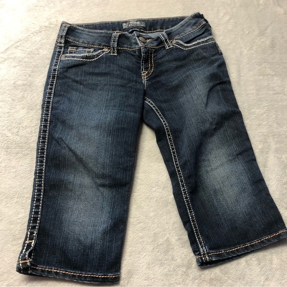 Silver McKenzie Crop Capri Jeans Dark Wash Size 29 - Picture 2 of 10
